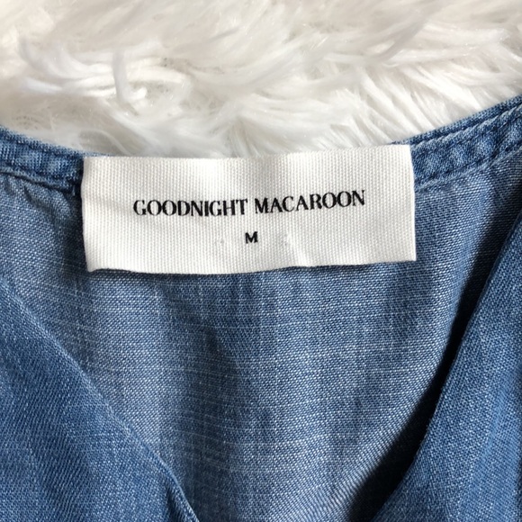 Goodnight Macaroon NWT Patsy Chambray Romper 💙 - Picture 4 of 8